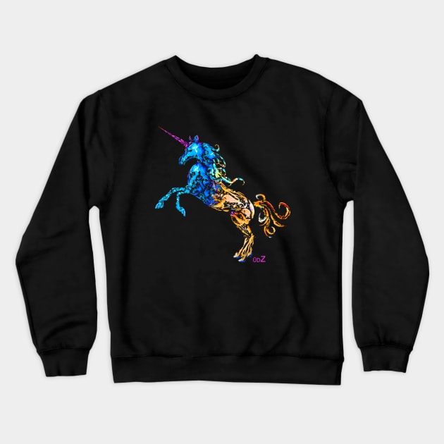 Flaming Unicorn Crewneck Sweatshirt by udezigns